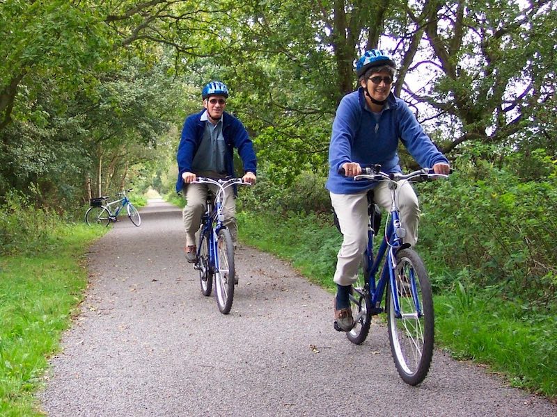 Cycling on the Cuckoo Trail.